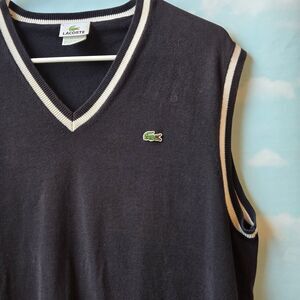 Lacoste Navy Blue Oversized Sweater Vest